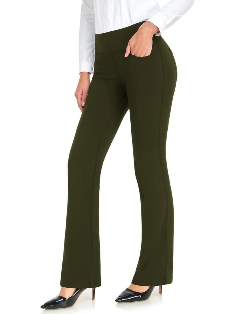 Flared Leg Bootcut Yoga Pants with Pockets - Regular & Tall Inseam Options